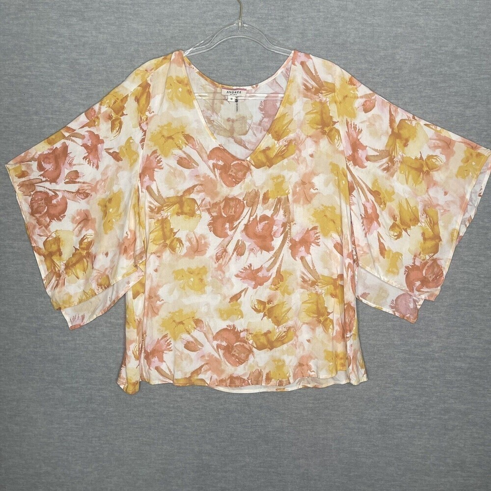 Andree By Unit‎ Blouse Shirt Top Size 1X Plus Boutique Kimono Career Lagenlook